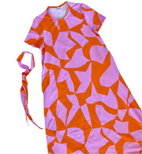 Pink & Orange Puzzled Jersey Maxi Dress