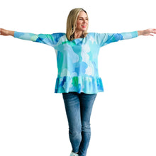 Jersey Top with Ruffle On Cloud 9 Blues