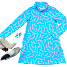 Twist & Shout Aqua & Lavender Winter Swing Dress