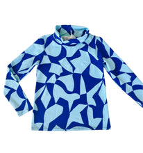 Puzzled Cowl Neck Blue on Blue Sweater