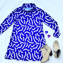 Twist & Shout Deep Violet Navy & Lilac Winter Swing Dress