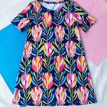 Short Sleeve Swing Dress Protea Lovers