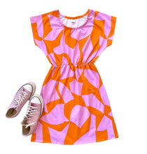 Light Pink & Orange Puzzled Tee Dress
