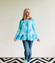 Jersey Top with Ruffle On Cloud 9 Blues