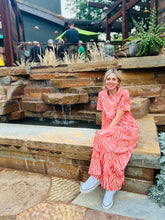 Zion Coral & Orange  Maxi Dress