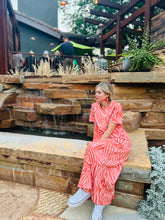 Zion Coral & Orange  Maxi Dress