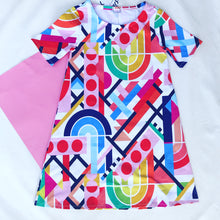 Rainbow Dreams short sleeve Swing Dress