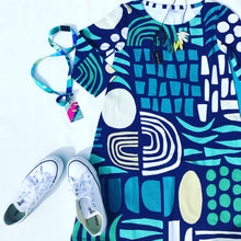 Spark Fringe Necklace - green and blue