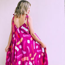 Pink Brushstrokes Kerchief Maxi Dress