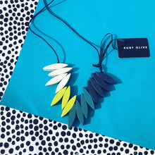 Spark Fringe Necklace - green and blue