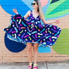 Navy Brushstrokes Kerchief Maxi Dress