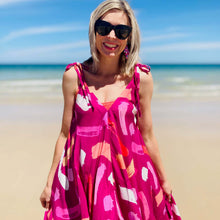 Pink Brushstrokes Kerchief Maxi Dress