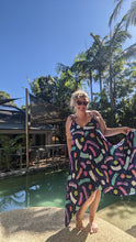 Navy Brushstrokes Kerchief Maxi Dress