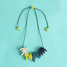 Spark Fringe Necklace - green and blue