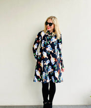 King Of The Bush Winter Swing Dress Black Background