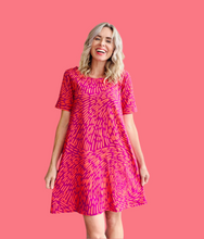 Feeling Swell Coral & Purple Swing Dress