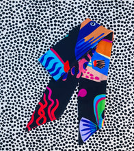 Coral Reef Black Jersey Hair Tie