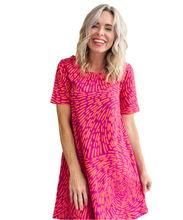Feeling Swell Coral & Purple Swing Dress