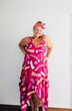 Pink Brushstrokes Kerchief Maxi Dress