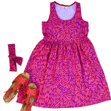 Coral & Purple Monochrome Feeling Swell Sundress