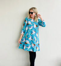 King Of The Bush Swing Dress Aqua Background