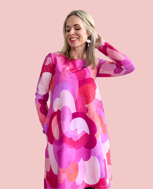 On Cloud 9 Winter Swing Dress Pinks