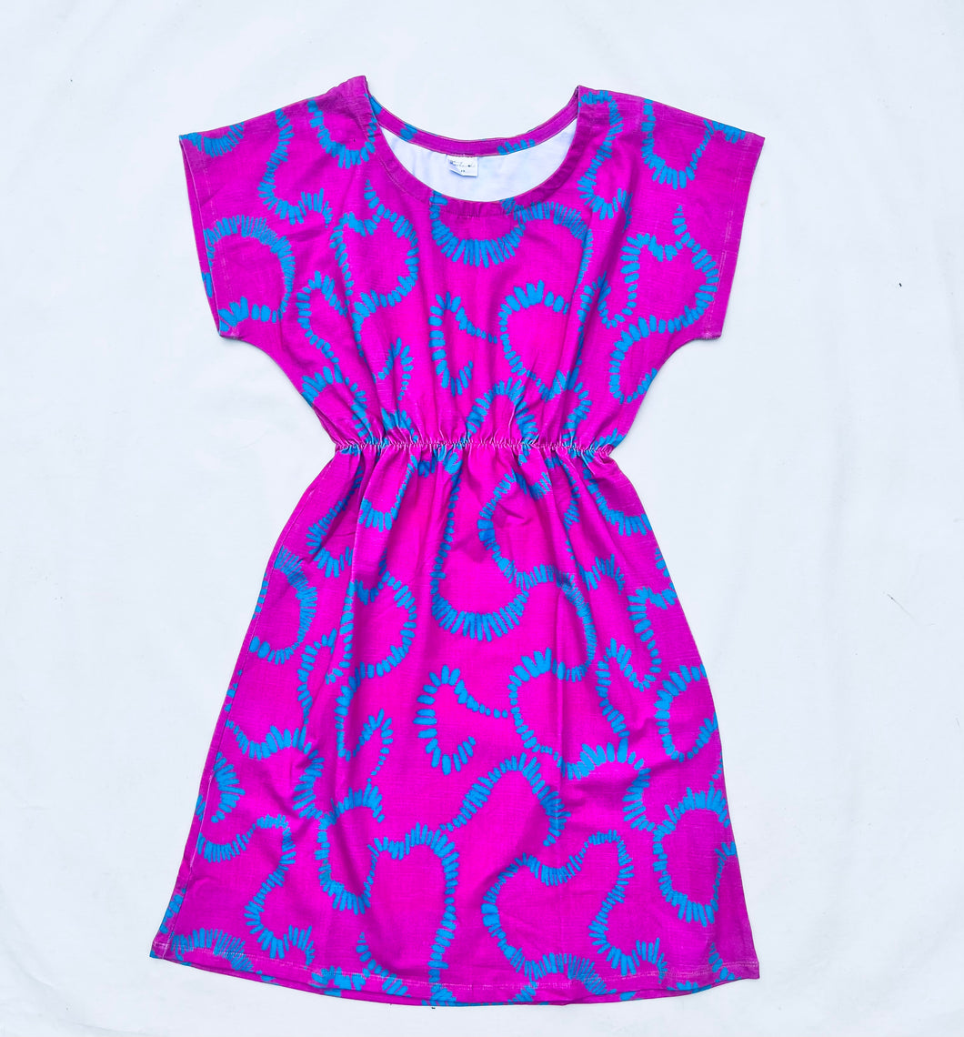 Domino Effect Pink & Blue Tee Dress