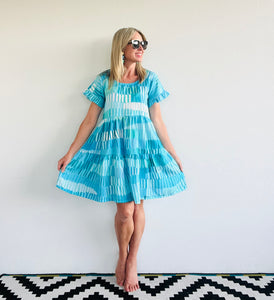 Azure Ruffle Relaxed Dress