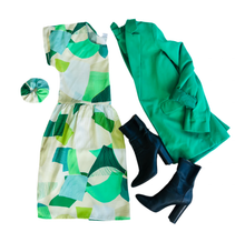 Piece Out Relaxed Dress GREEN OR VIOLET