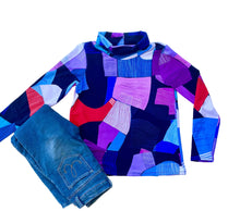 Piece Out Sweater GREEN OR VIOLET