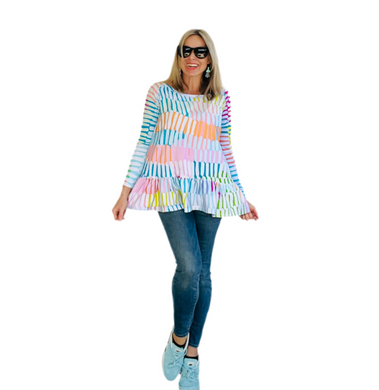 Jersey Top with Ruffle Ice Cream Dreams Cotton Candy