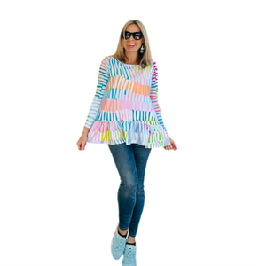 Jersey Top with Ruffle Ice Cream Dreams Cotton Candy