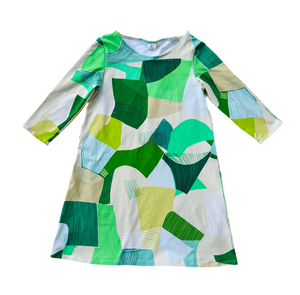 Piece Out Swing Dress 3/4 Sleeve OR short sleeve