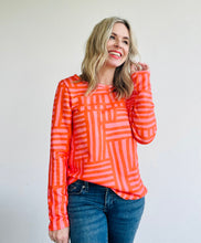 Walk The Line Sweater Coral & Pink