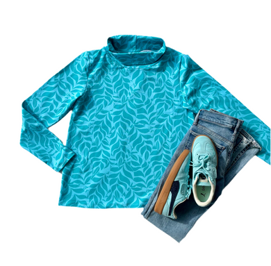 Unbe-leaf-able Aqua & Teal Sweater