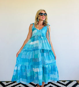 Azure Tiered Maxi Dress