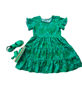 Mod Squad Green Ruffle Relaxed Dress