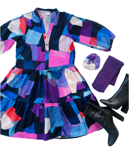 Piece Out Button Up Smocked Dress Dress GREEN OR VIOLET