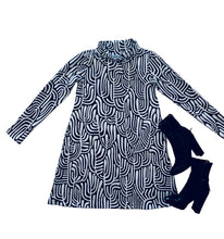 Coral Crush Winter Swing Dress Black & White OR Teal