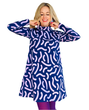 Twist & Shout Deep Violet Navy & Lilac Winter Swing Dress
