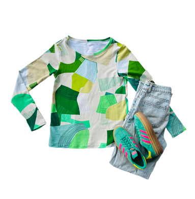 Piece Out Sweater GREEN OR VIOLET