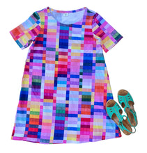 Prismatic Short Sleeve Swing Dress