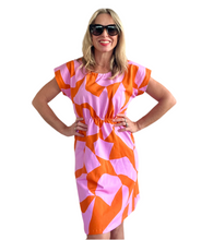 Light Pink & Orange Puzzled Tee Dress