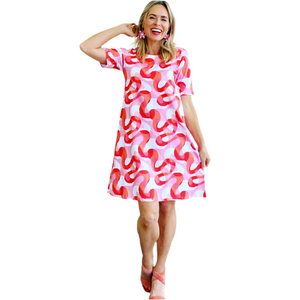 Swing Dress Wavelength Pinks