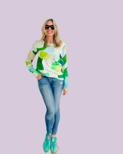 Piece Out Sweater GREEN OR VIOLET