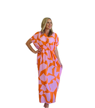 Puzzled Pink & Orange Kaftan Dress Pre-Order