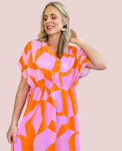 Puzzled Pink & Orange Kaftan Dress Pre-Order