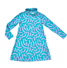 Twist & Shout Aqua & Lavender Winter Swing Dress