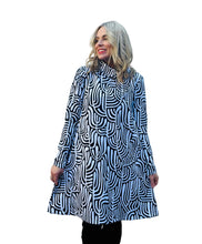 Coral Crush Winter Swing Dress Black & White OR Teal