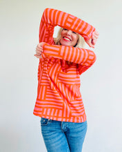 Walk The Line Sweater Coral & Pink